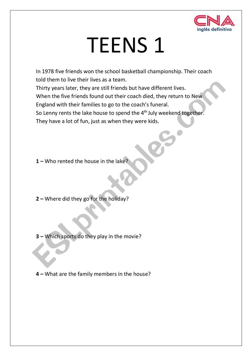 Grown Ups - Movie worksheet