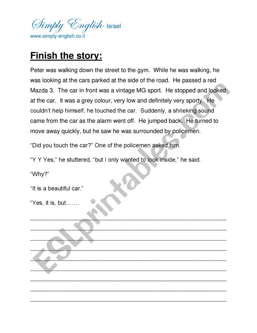 Finish the story worksheet