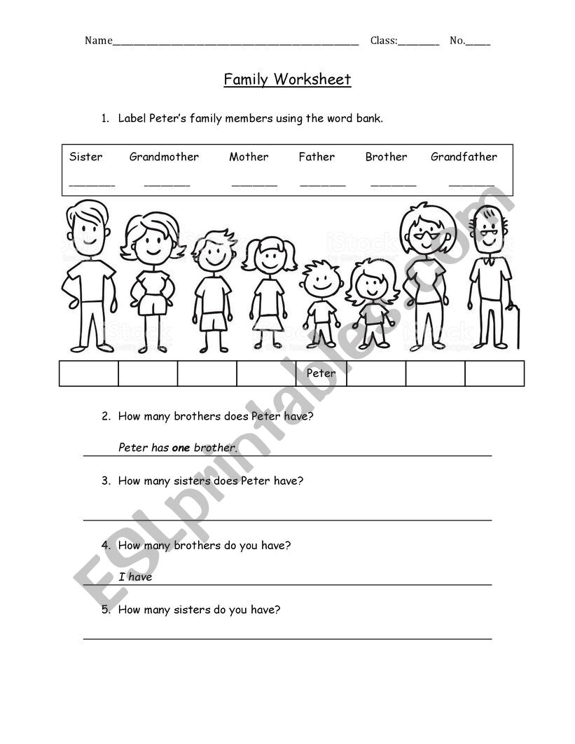 family tree worksheet