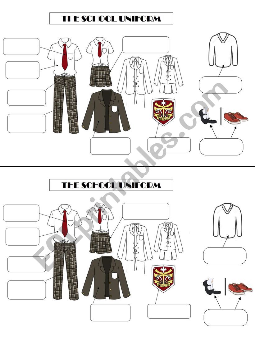 School uniform ESL worksheet by Keey93