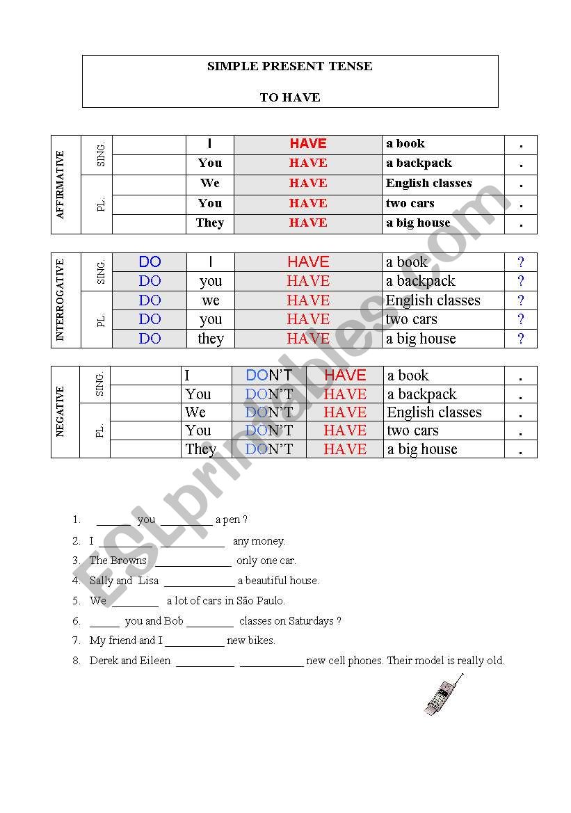 SIMPLE PRESENT worksheet