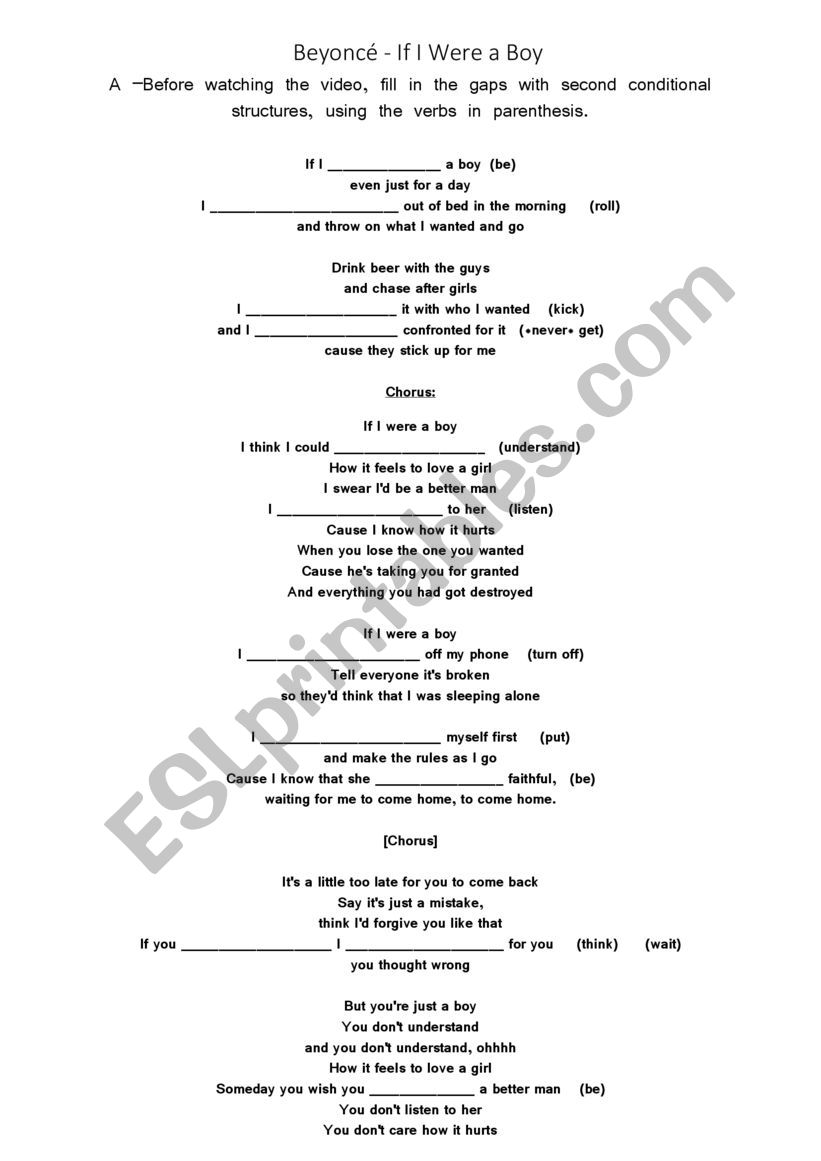 conditionals! worksheet