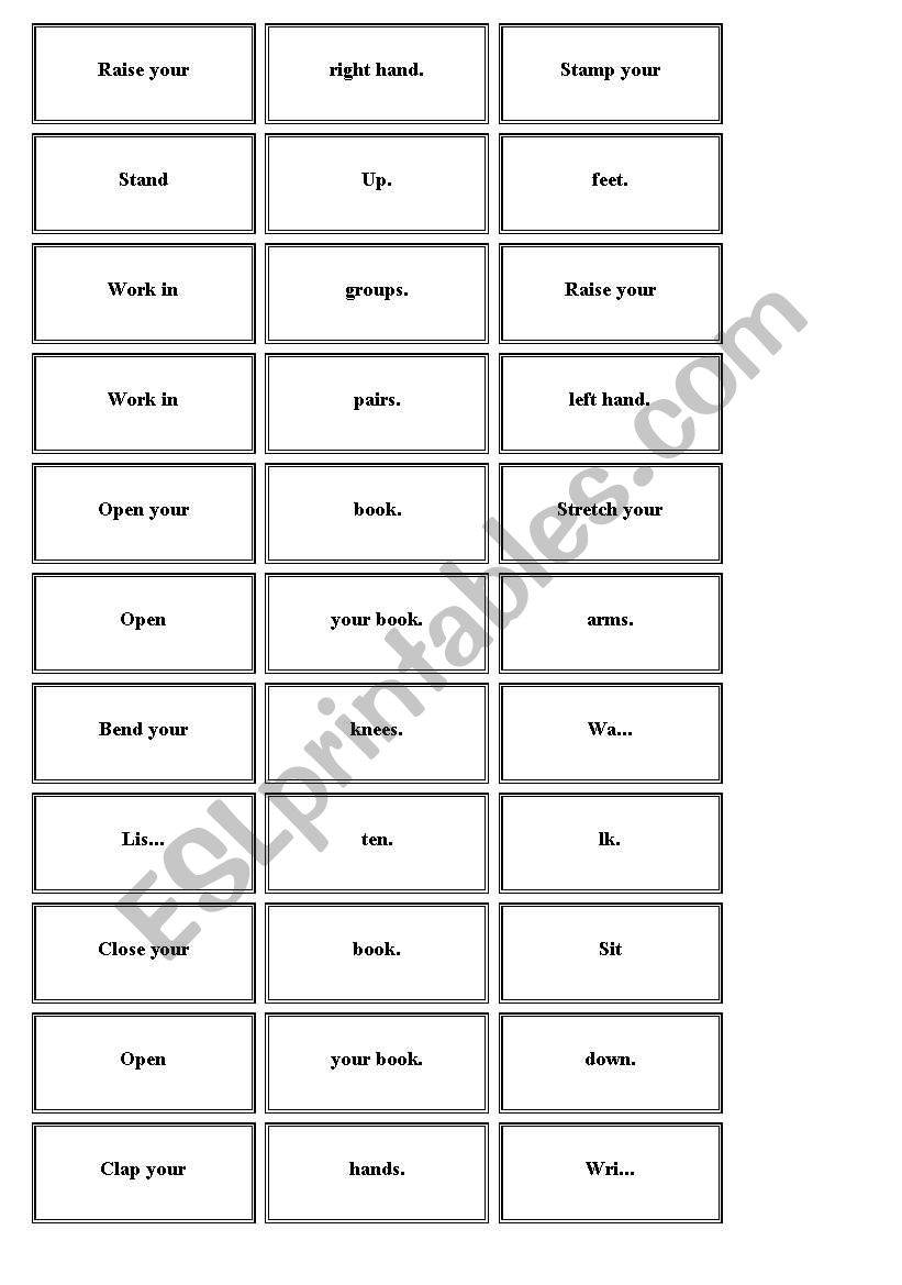 English worksheets: commands