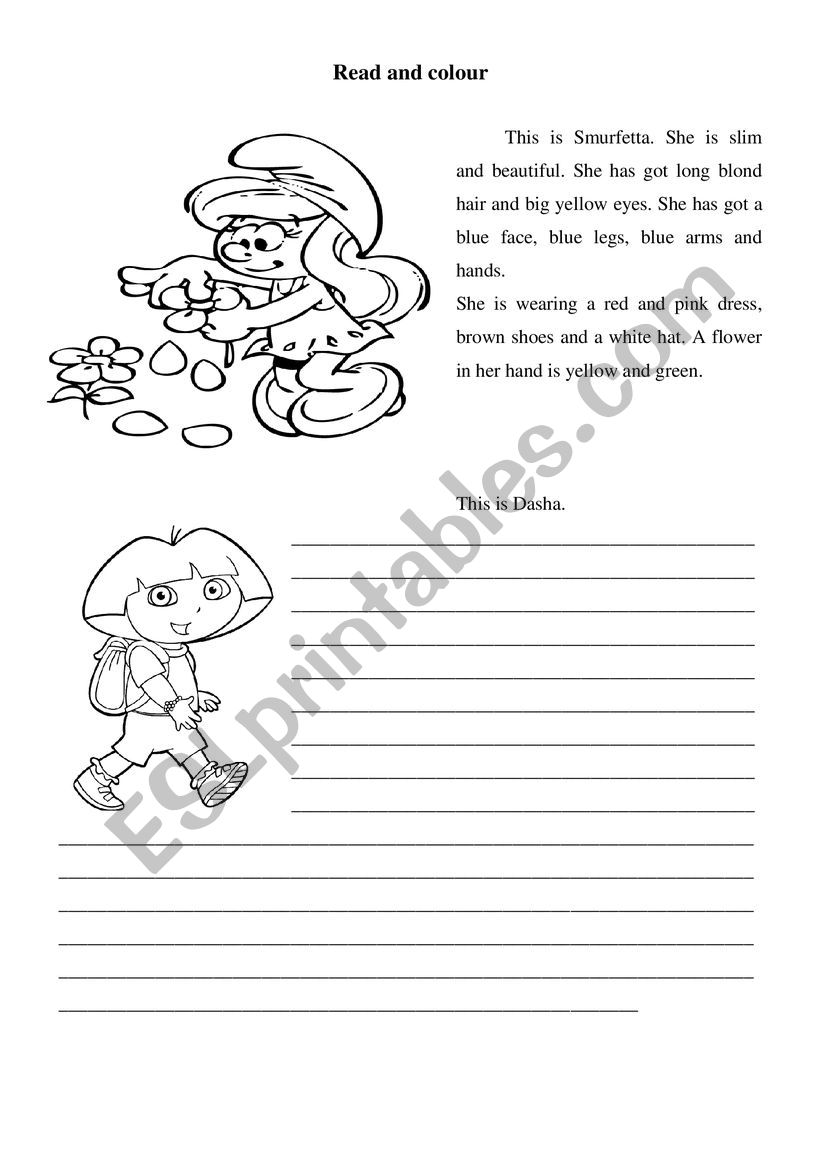 Read and color worksheet