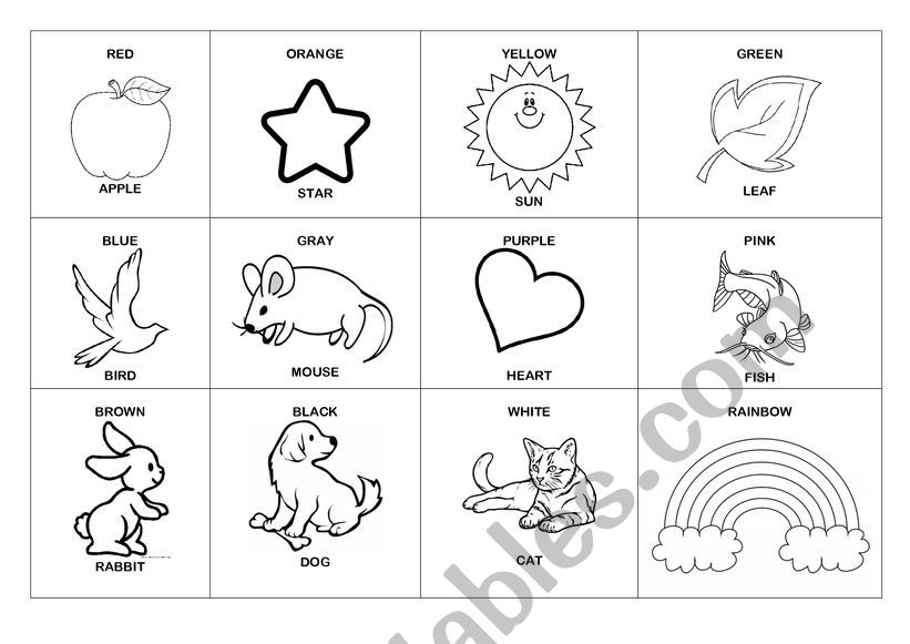 Vocabulary: Paint The Animals worksheet