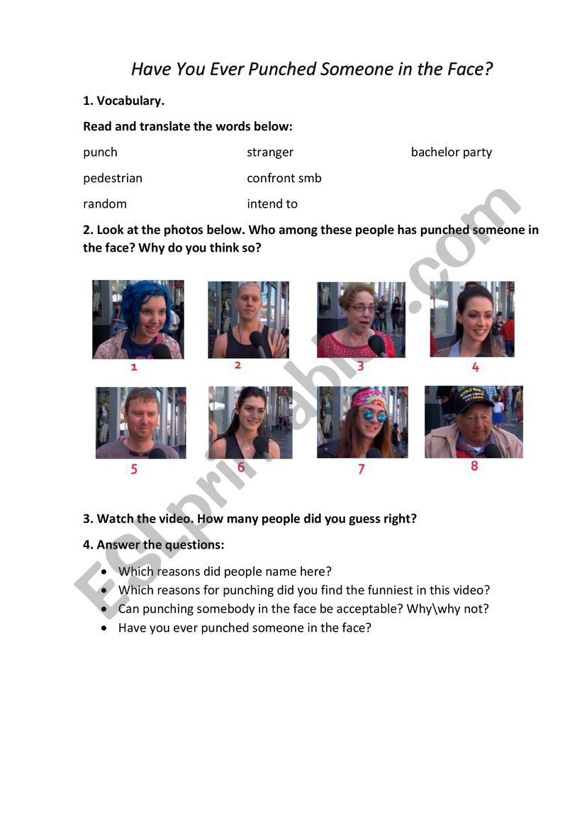 Video worksheet for Jimmy Kimmel talk show episode