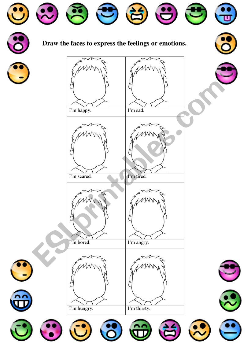 Emotions and feelings worksheet