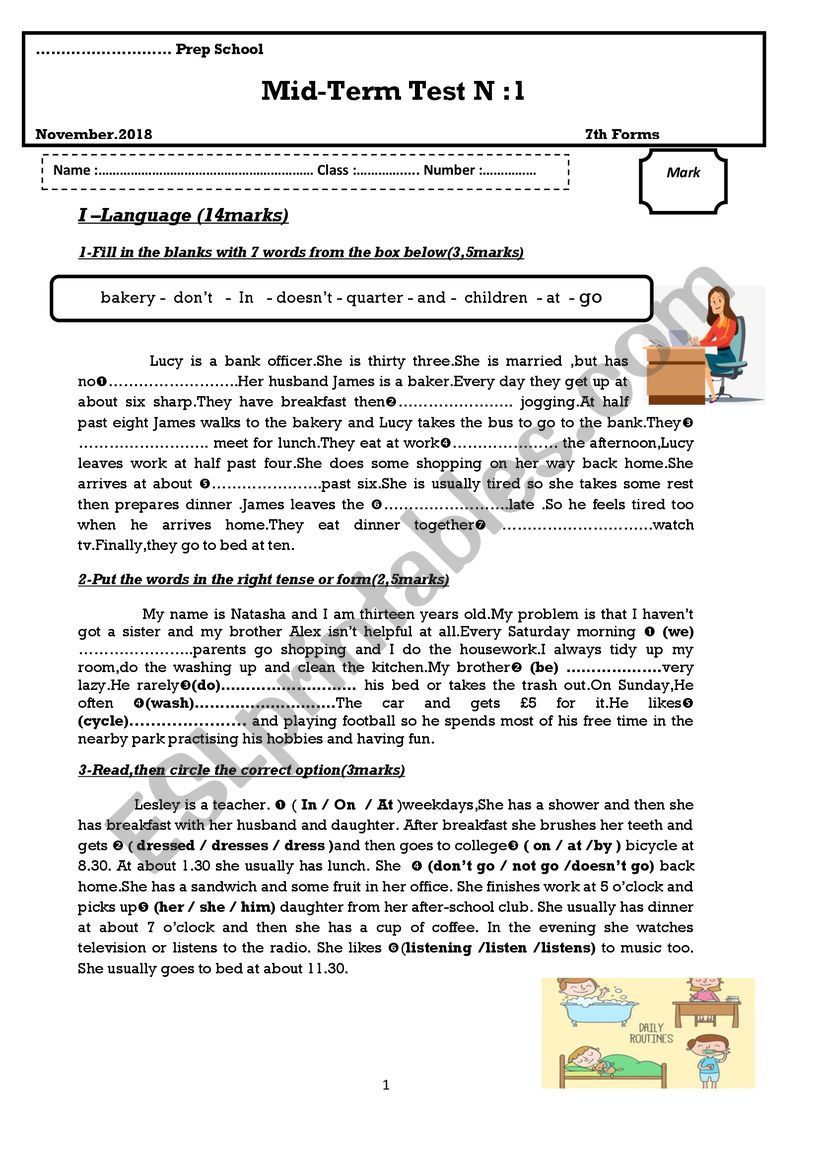 mid-term 1 test n:1 worksheet