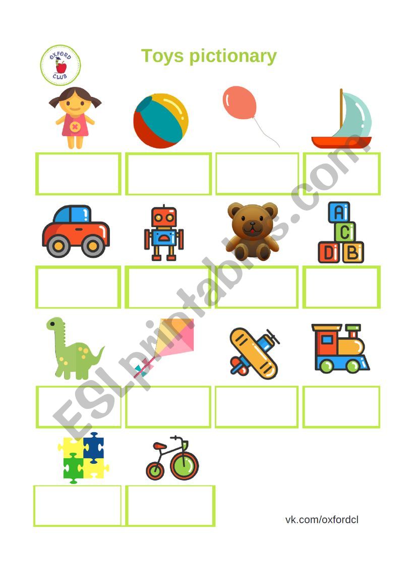 Toys pictionary worksheet