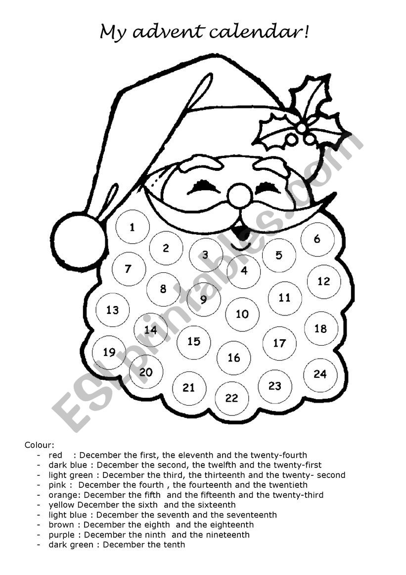 Advent calendar - Christmas colouring