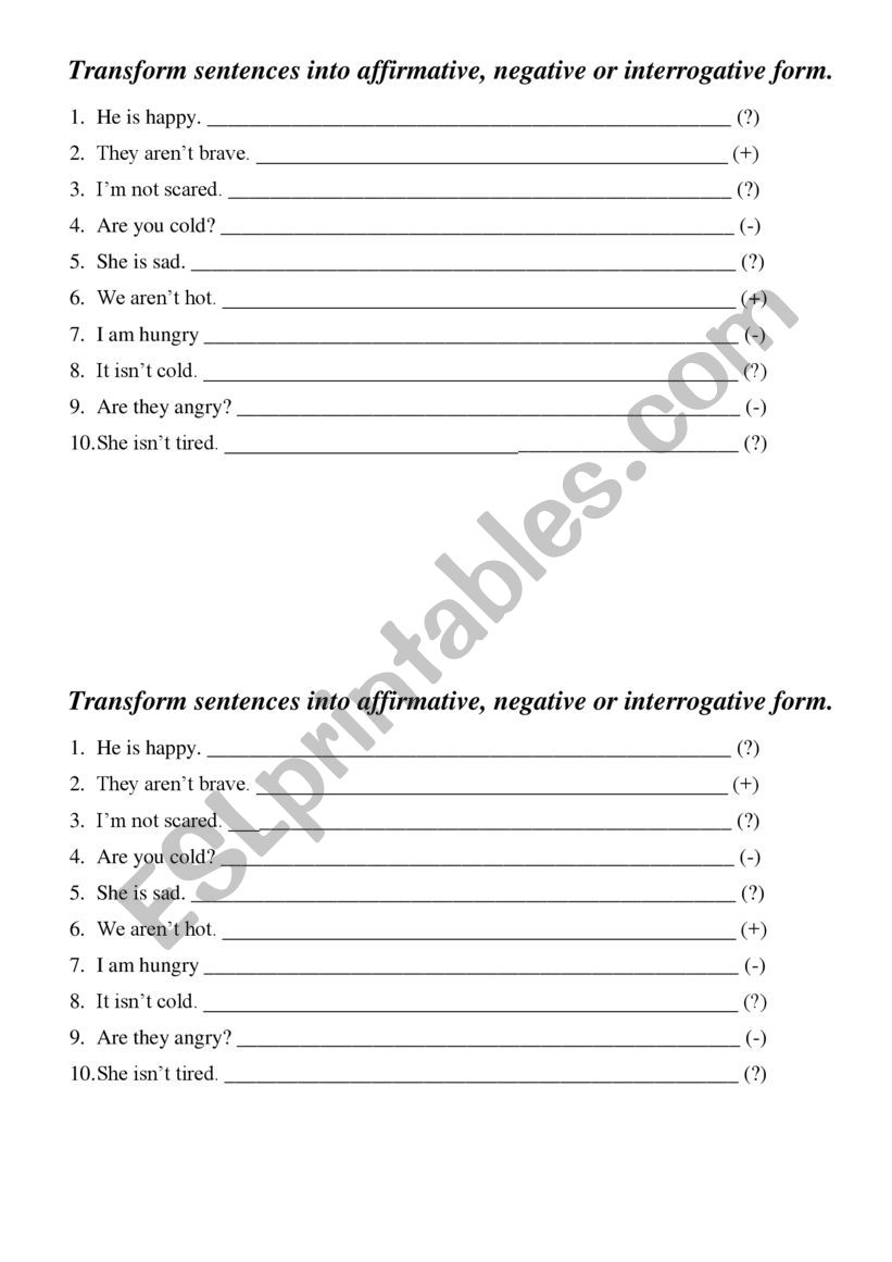 am-is-are (sentences transforming)