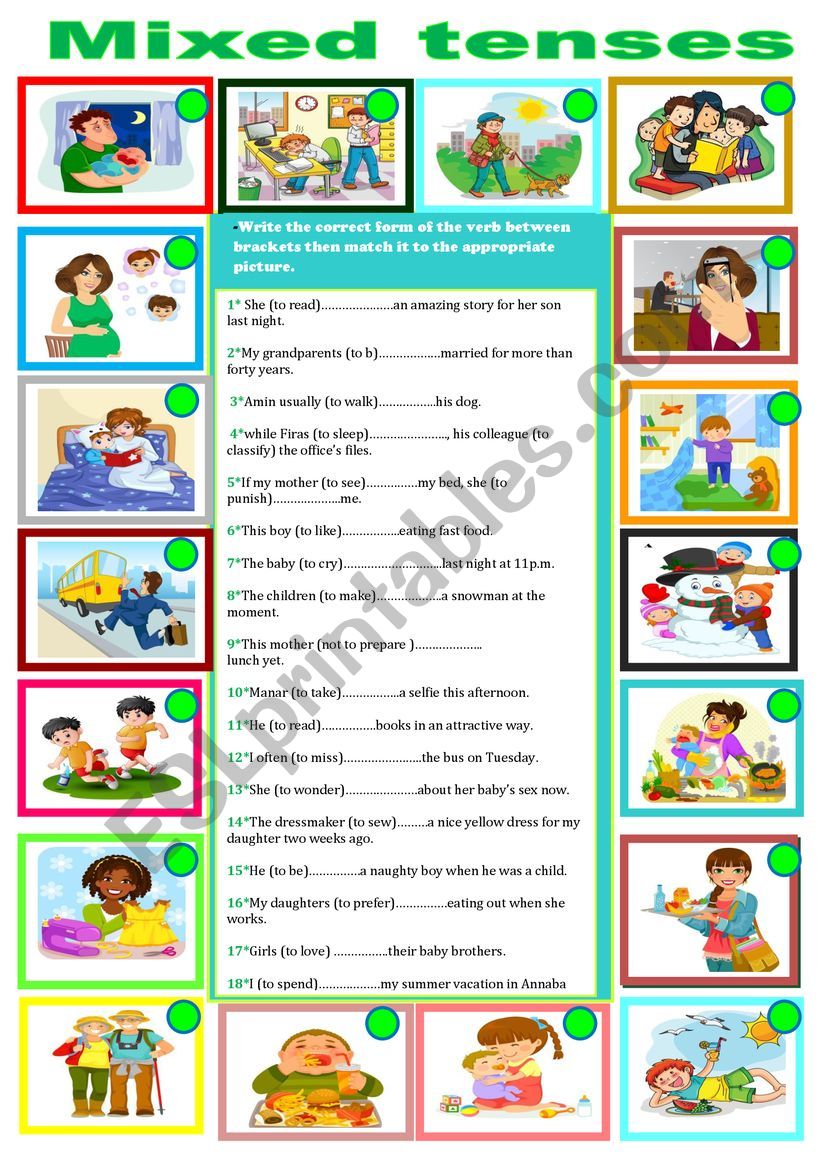 mixed tenses worksheet