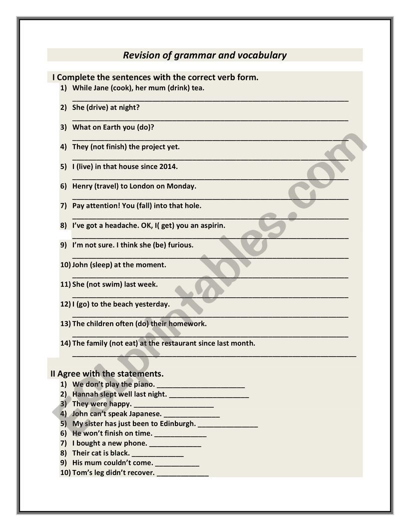 Test  worksheet