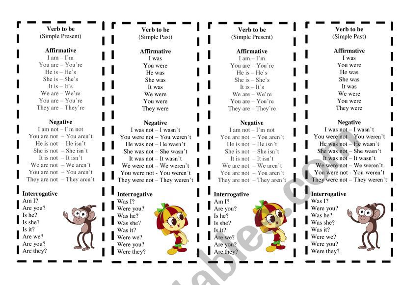 Bookmarkers verb to be worksheet