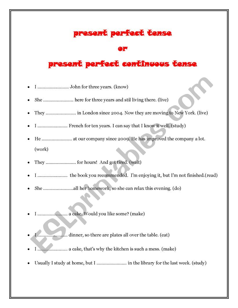 PRESENT PERFECT SIMPLE VS PRESENT PERFECT CONTINUOUS