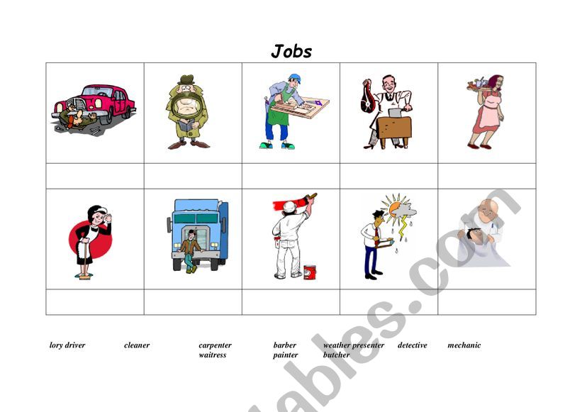 Jobs_matching pictures to words