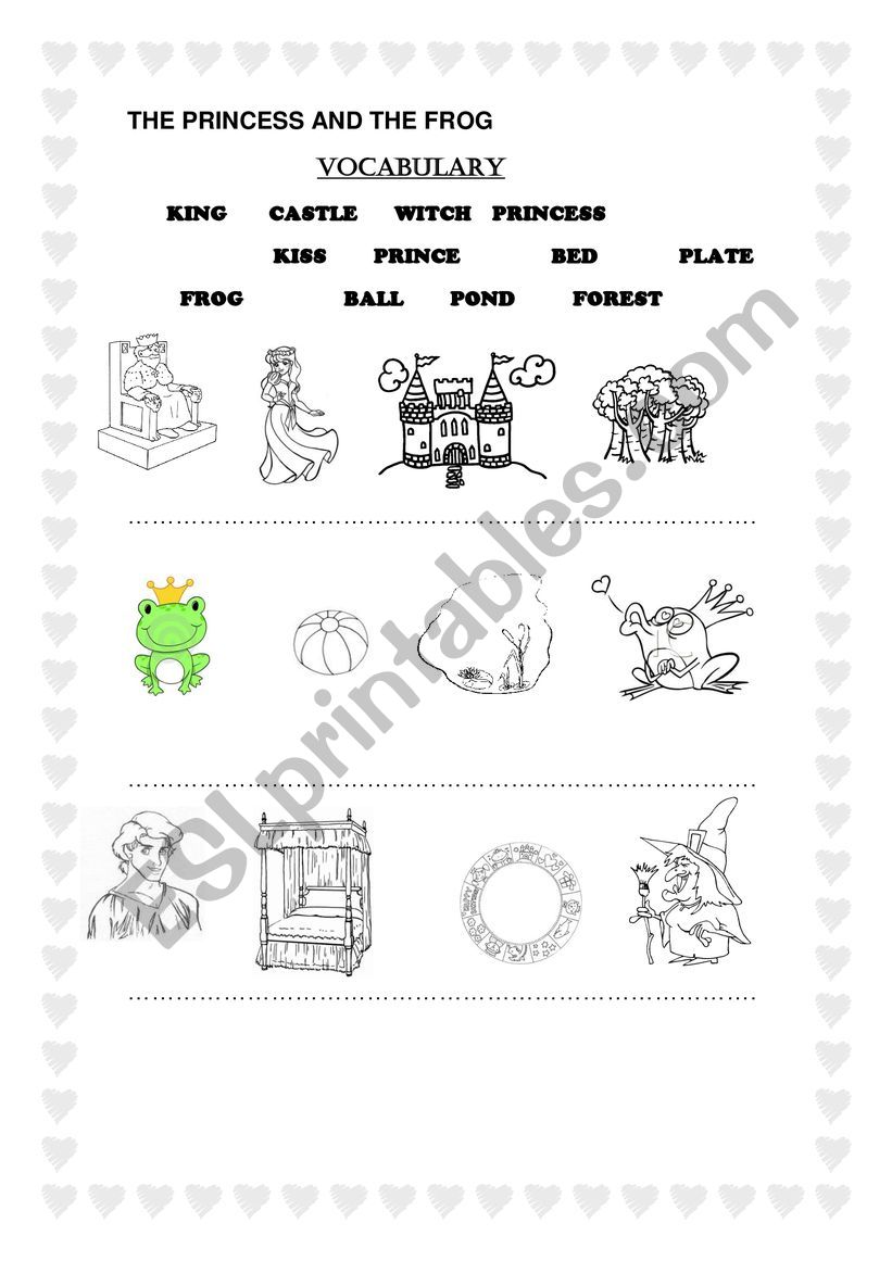 the princess and the frog worksheet