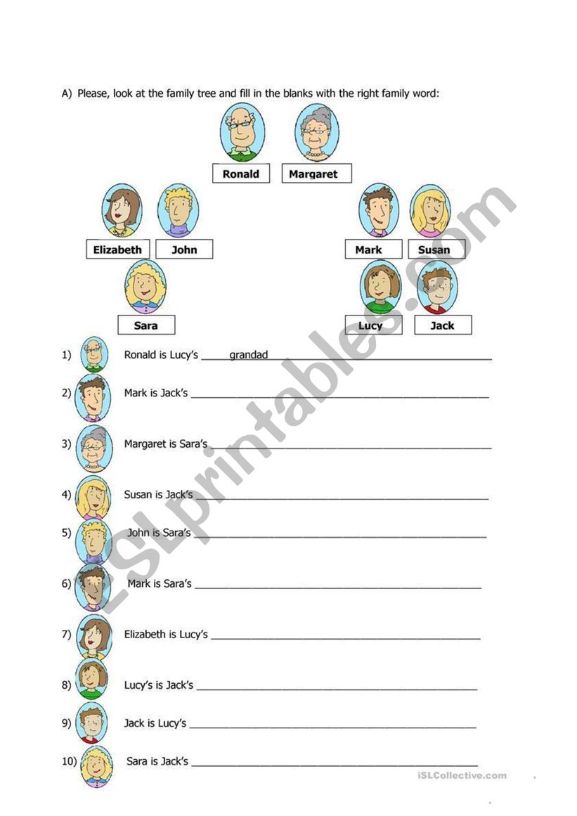 family tree worksheet