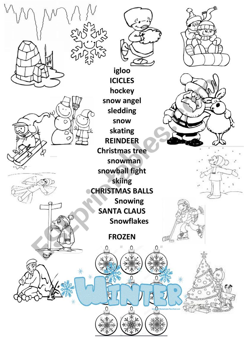 Winter connect worksheet