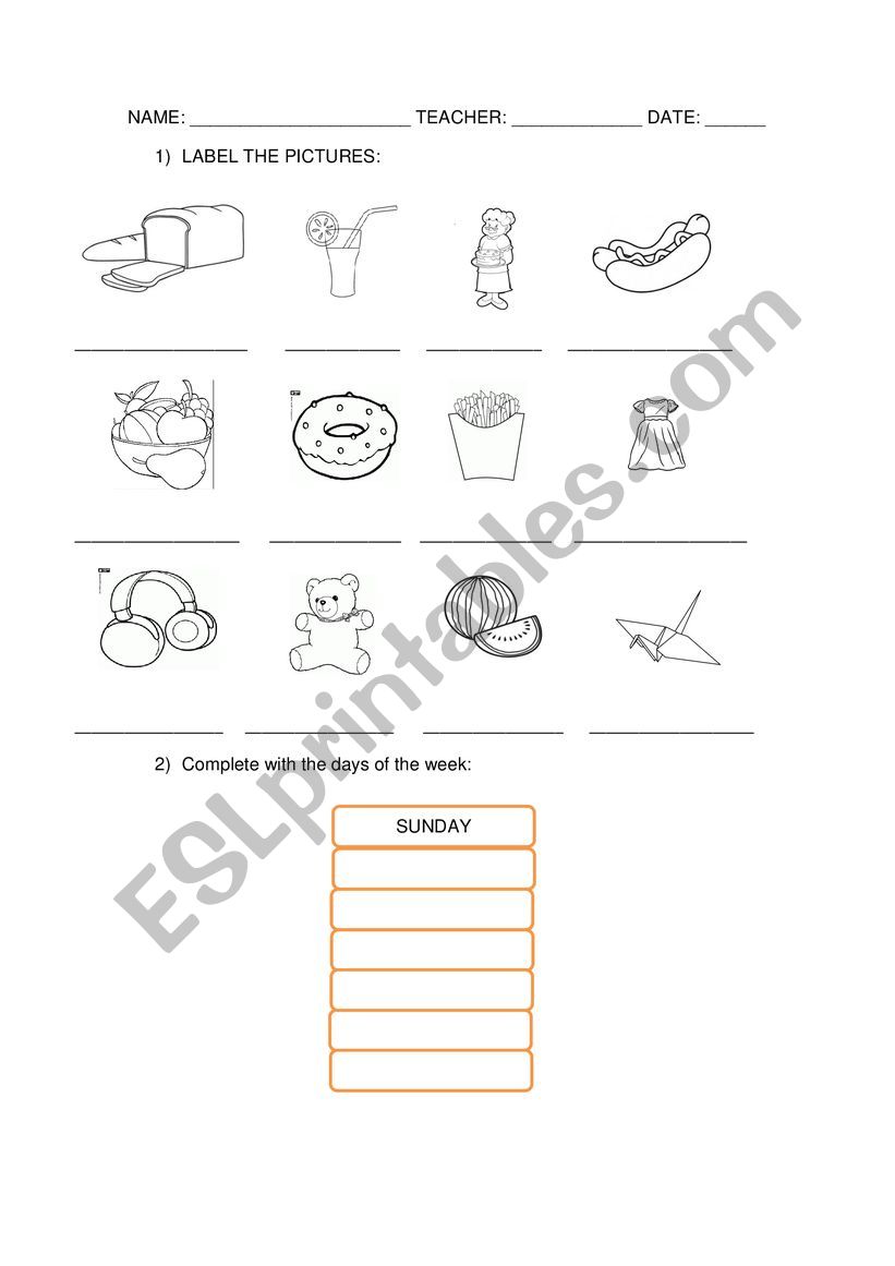 Review activity worksheet