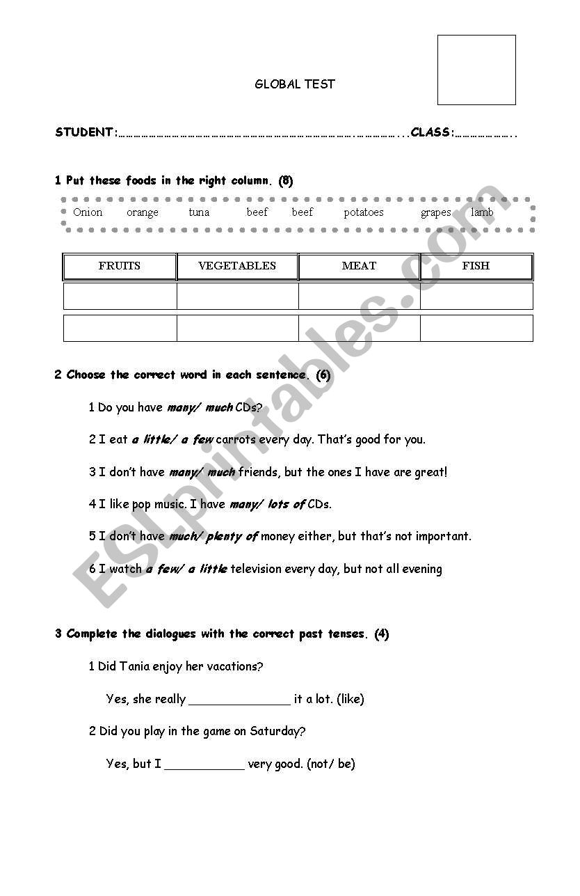 How many- how much worksheet