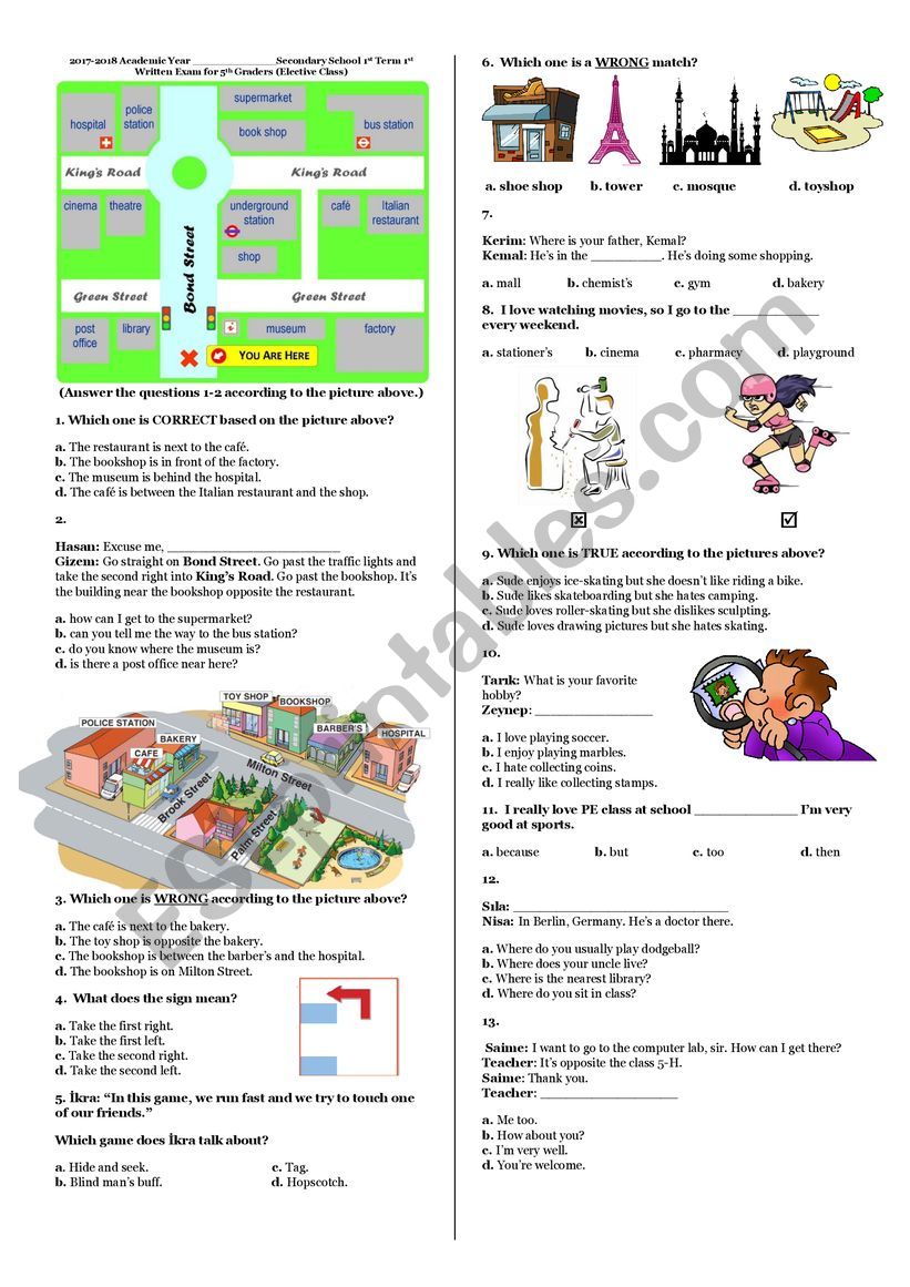 5.1.1 Test (Games,Hobbies, Directions)