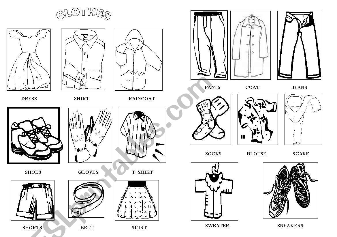 clothes worksheet