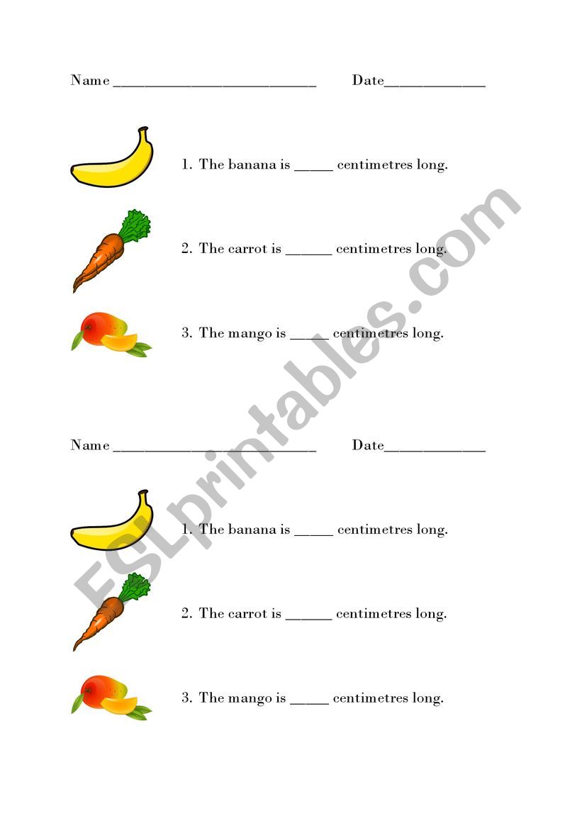 Measuring fruit and vegetables