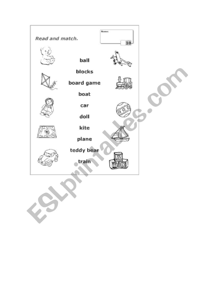 toys worksheet