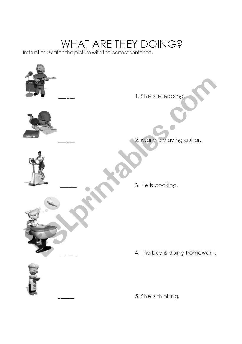 What are they doing? worksheet