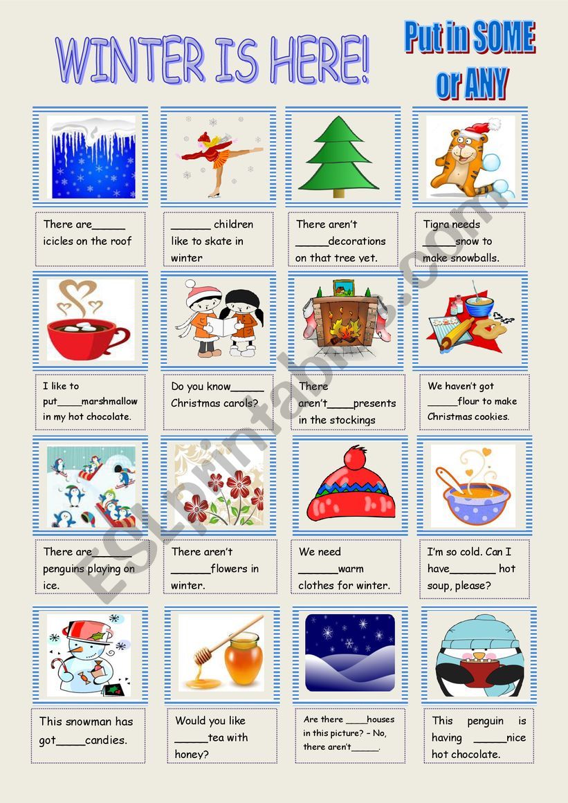 Some - any winter worksheet worksheet