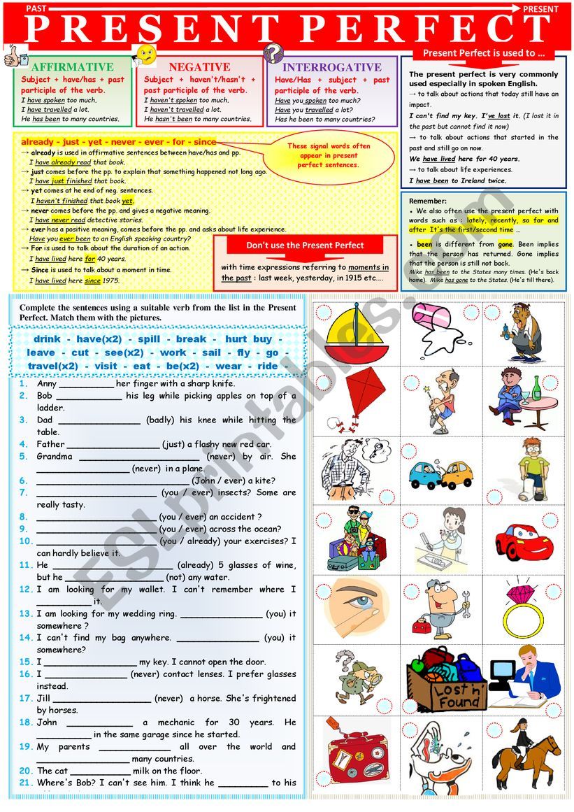 PRESENT PERFECT SIMPLE - rules + exercises + KEY