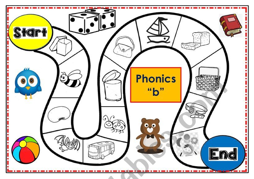 PHONICS B BOARD GAME worksheet