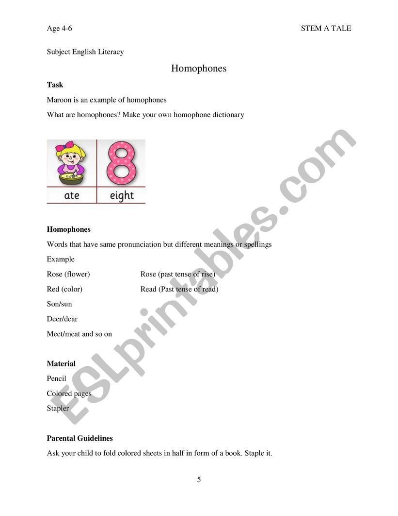 Story based STEM worksheet