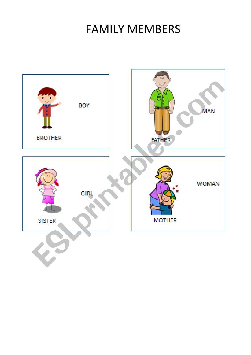 Family man woman worksheet