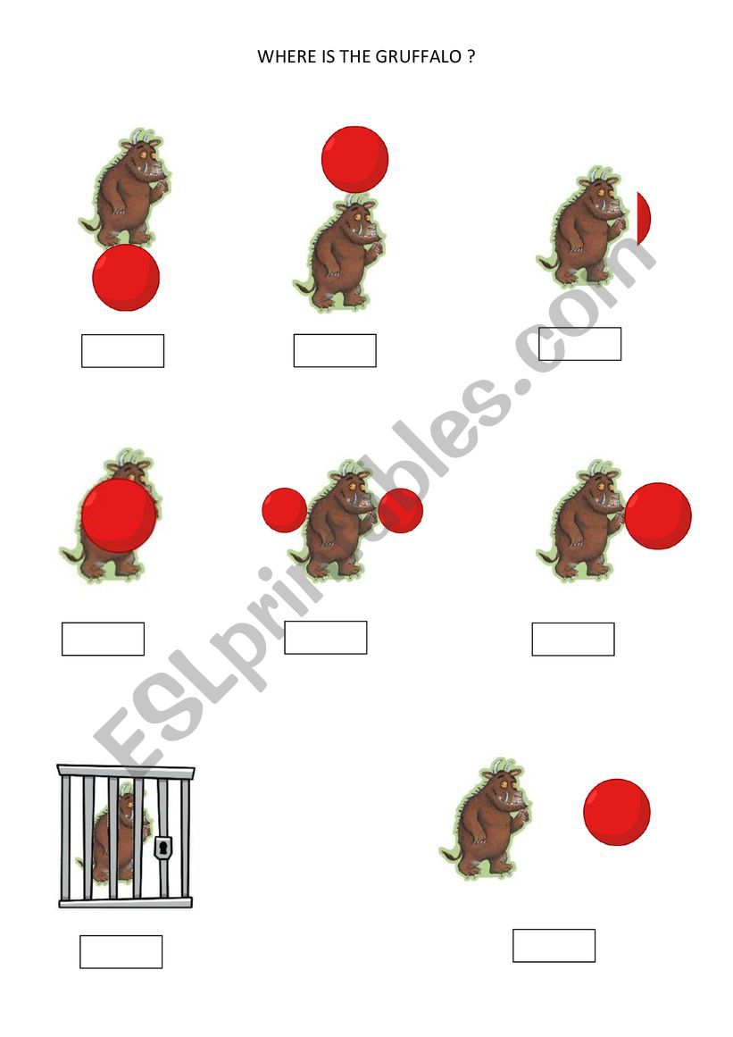 Where is the Gruffalo ? worksheet