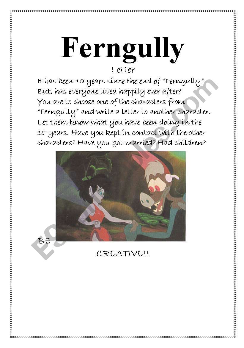 Ferngully letter worksheet