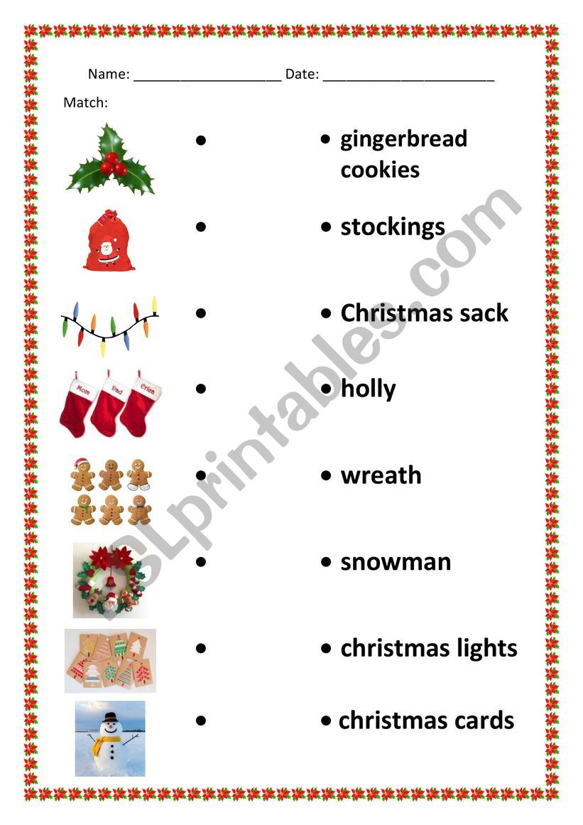 CHRISTMAS worksheet