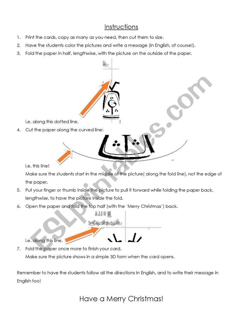 One Cut 3D Christmas Cards worksheet