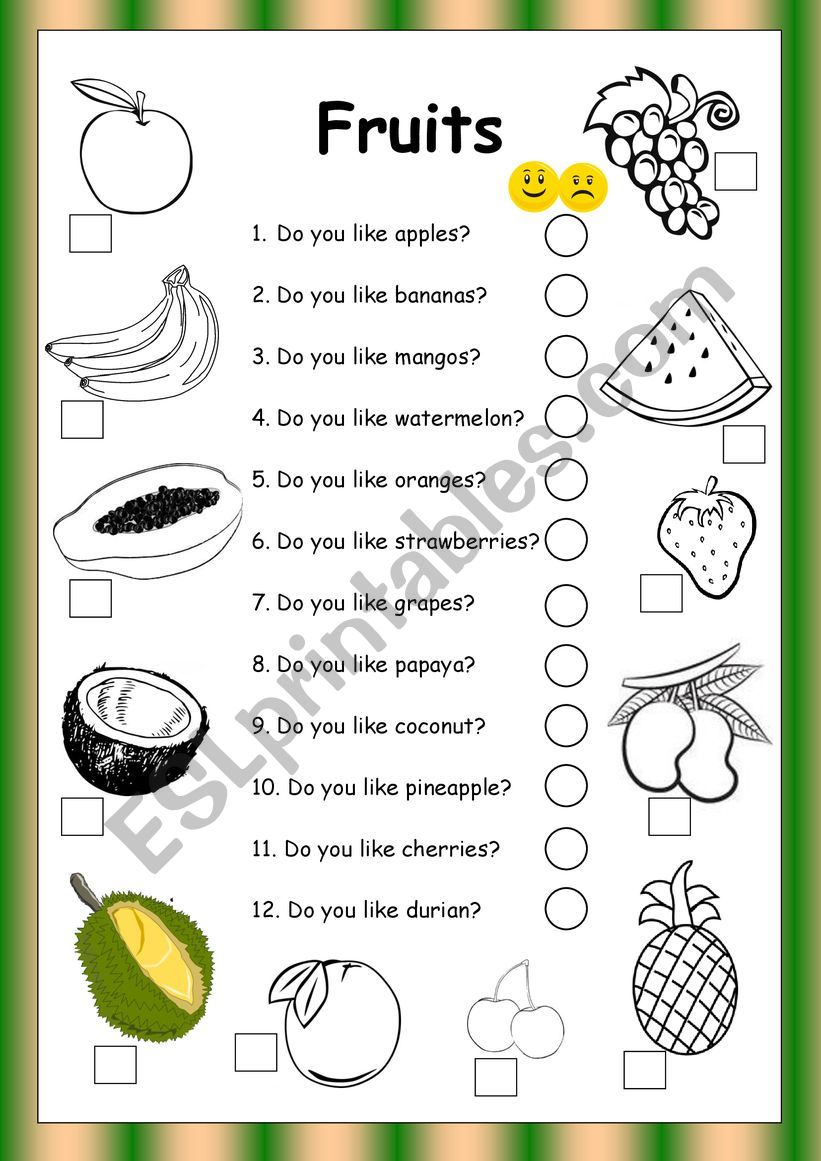 Do you like apples? worksheet