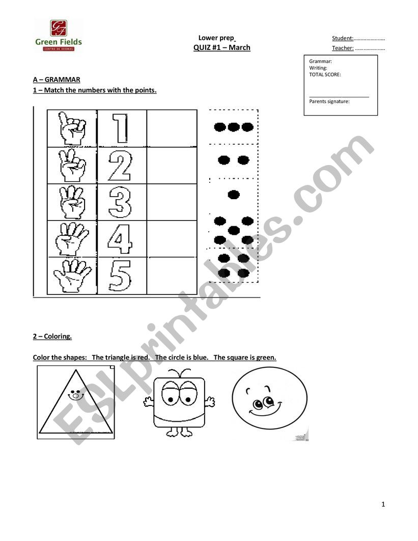 quiz for kids worksheet