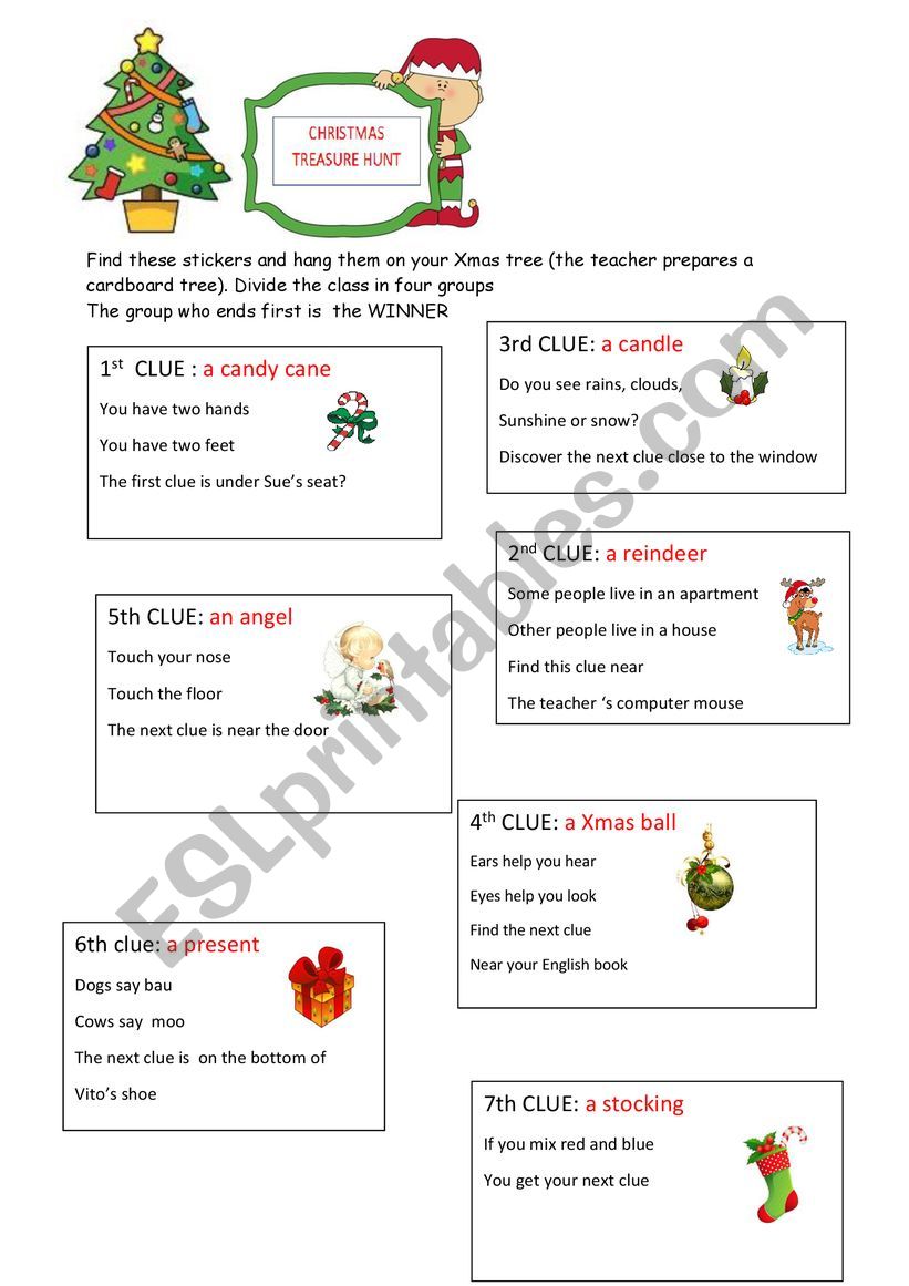 Christmas Treasure Hunt worksheet