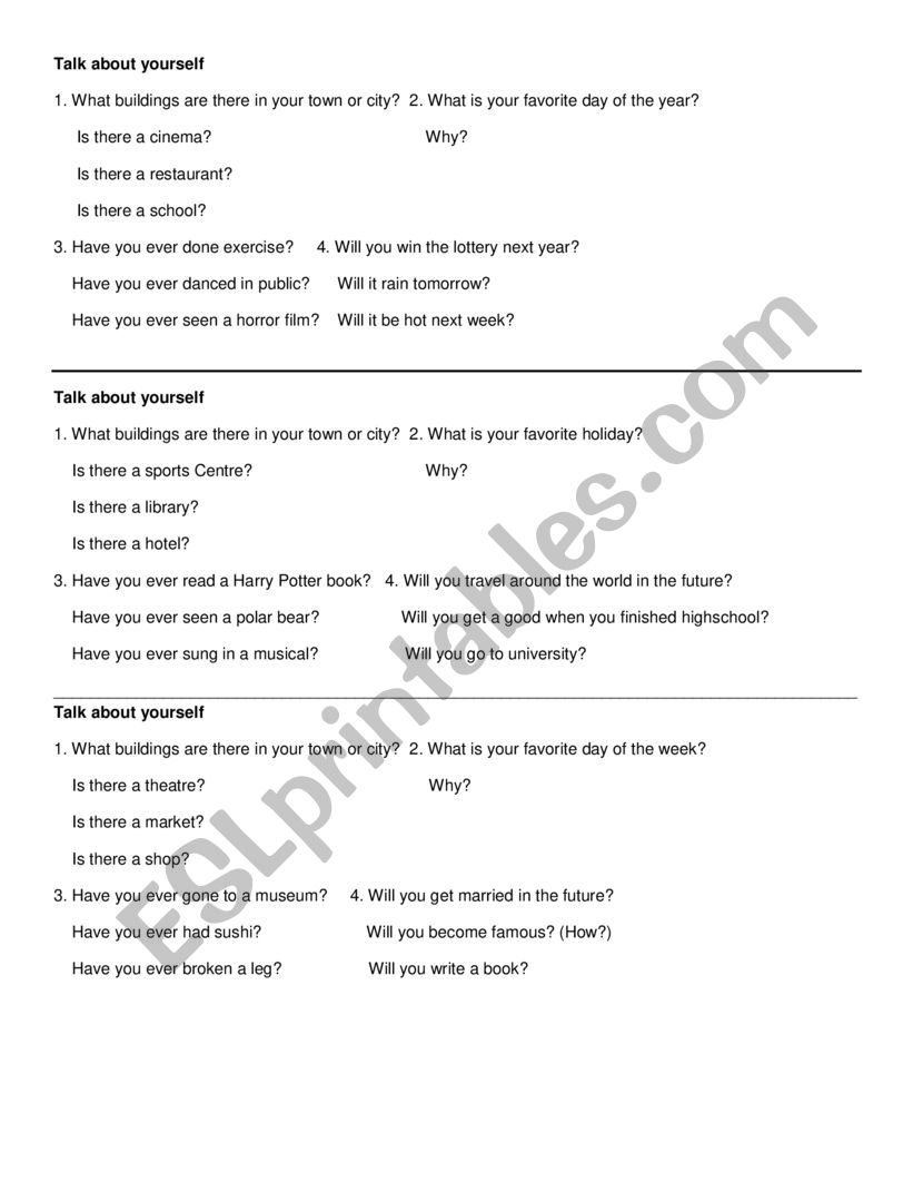 Evaluation Oral Cards worksheet