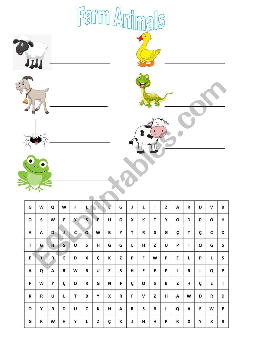 Animals Hunting words  worksheet