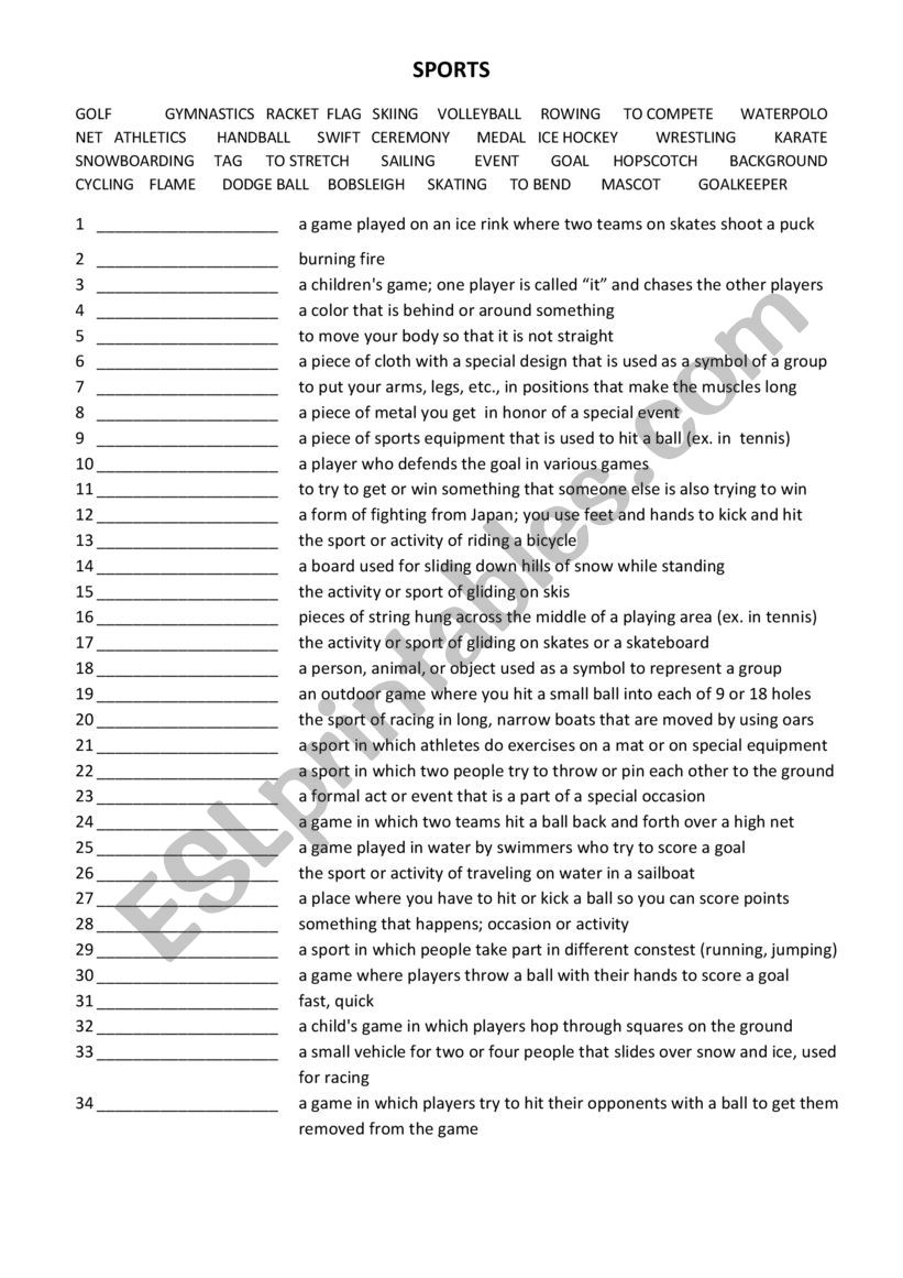 Olympics worksheet worksheet