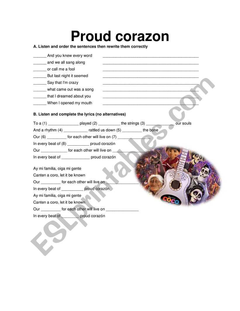 Proud Corazon - present simple and simple past