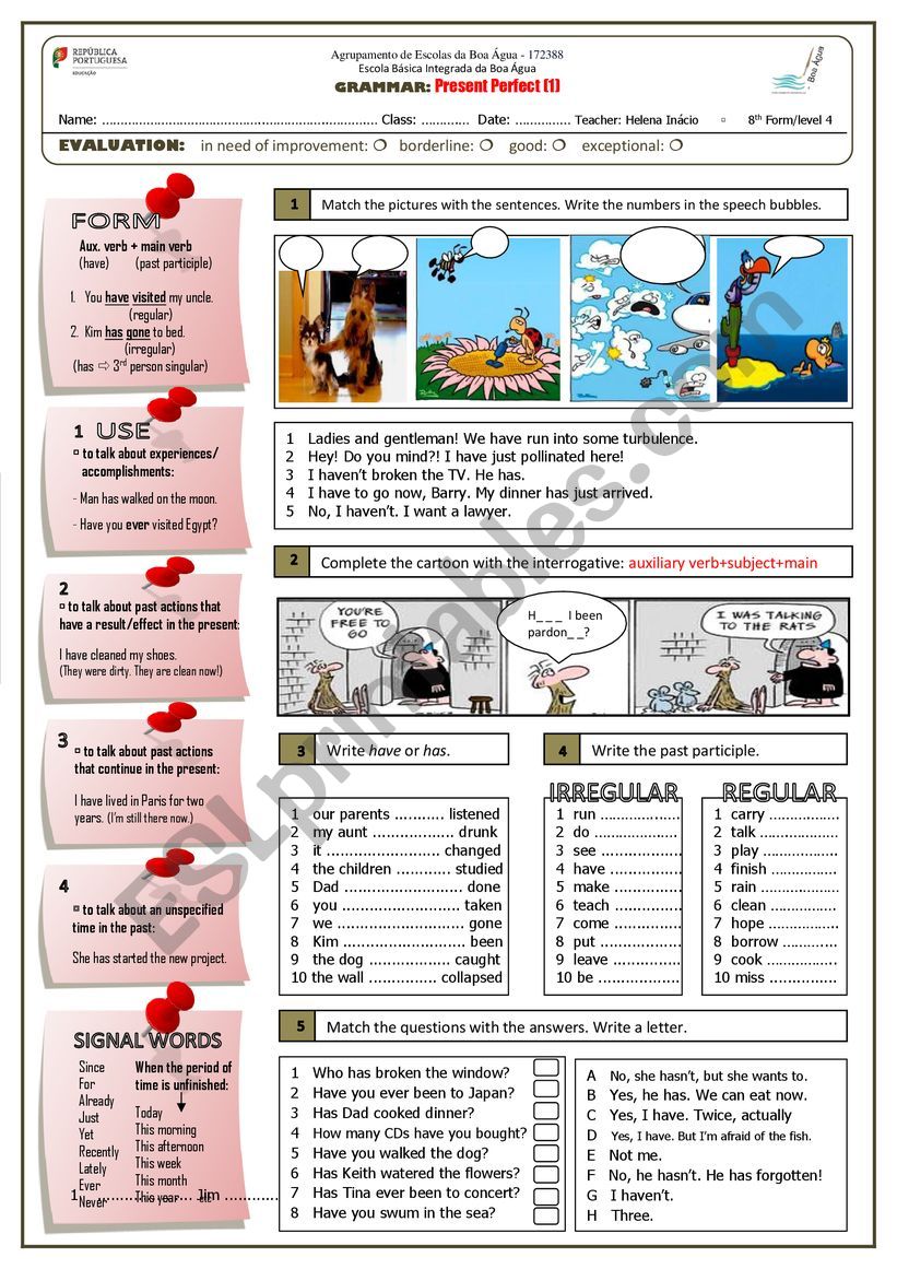 Present Perfect (part 1) worksheet