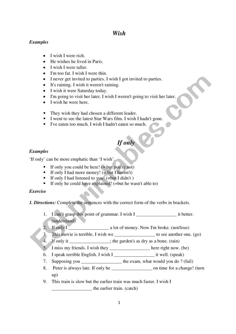 expressing regret worksheet