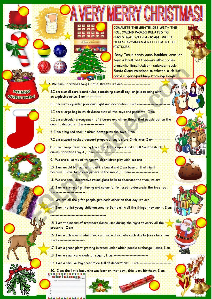 Christmas riddles with key worksheet