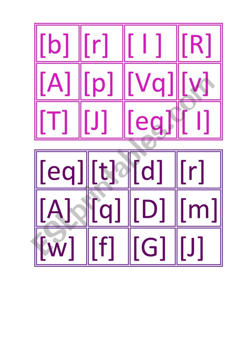 Bingo transription worksheet